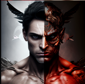 Devil and angel face